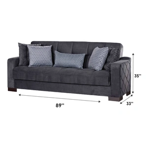 Empire Furniture, USA Cairo Fabric Storage Sofabed, Grey