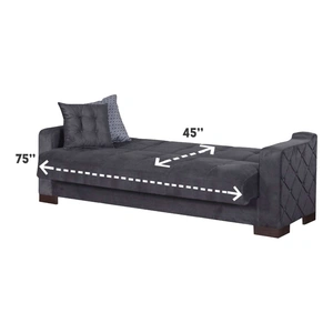 Empire Furniture, USA Cairo Fabric Storage Sofabed, Grey