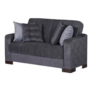 Empire Furniture, USA Cairo Microfiber Fabric Storage Loveseat, Grey