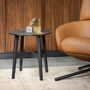 Calligaris Abrey Laminated Ceramic-Glass/Wood Side Table