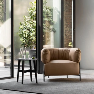 Calligaris Abrey Laminated Ceramic-Glass/Wood Side Table
