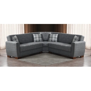 Casamode Barato Large L-Shaped Sectional Sofa with Channel Tufting and Plaid Pillows, Compostion 2
