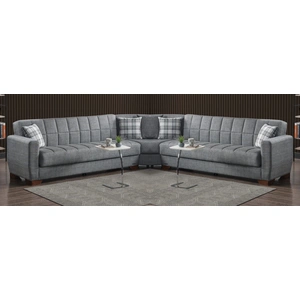 Casamode Barato Large L-Shaped Sectional Sofa with Channel Tufting and Plaid Pillows, Compostion 3
