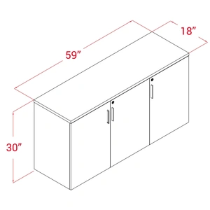 Kansole Furniture Flex 3-Door Cabinet, White
