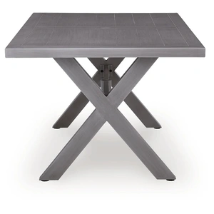 Ashley Furniture Half Moon Beach Aluminum Rectangular Dining Table, Gray