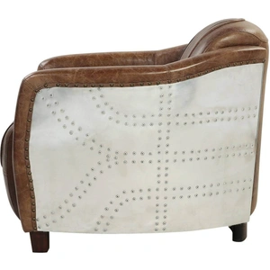 AF Modern Brancaster Vintage Top Grain Leather/Aluminum Chair, Brown
