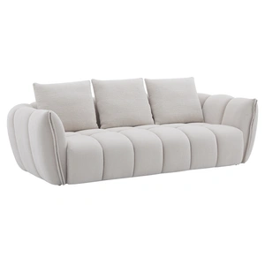 J&M Furniture Lennox Fabric Loveseat, Off White