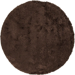 Chandra Celecot Polyester/Wool Round Handmade Rug, 7'9-inch, Dark Brown