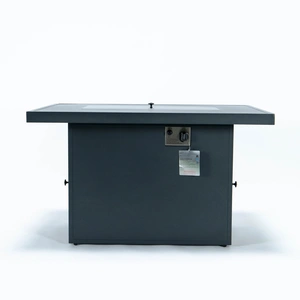 LeisureMod Chelsea Patio Glass Propane Fire Pit Table, Black