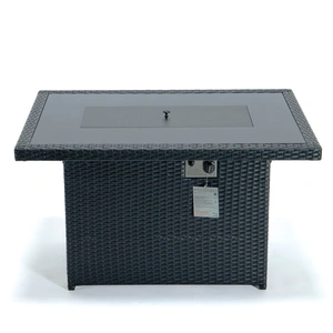 LeisureMod Mace Patio Propane Fire Pit Table, Black