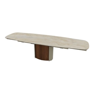 Calligaris Yoroi W78.7-inch-97.6-inch-116.5-inch Ceramic/Metal/Wood Customizable Extendable Elliptical Dining Table
