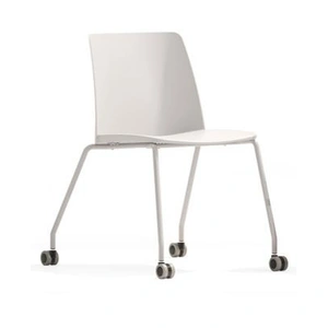 NARBUTAS Polytone L Conference Chair w/Plastic Shell & Powder-Coated Steel 4-Leg Frame on Castors