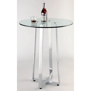 Chintaly Imports Chambers Round Glass Counter Table, Clear