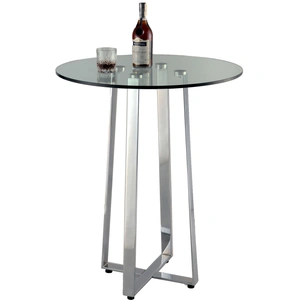 Chintaly Imports Chambers Round Glass Counter Table, Clear