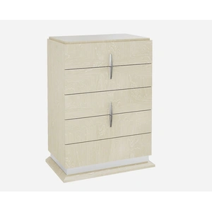 J&M Furniture Chiara Wood Veneer Chest, Light Walnut