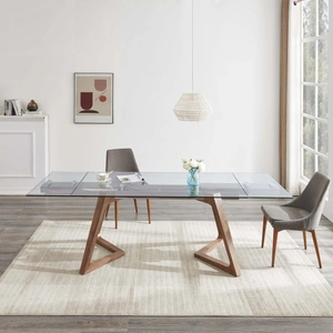 J&M Furniture Class Glass Extendable Dining Table