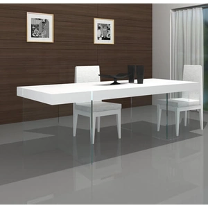 J&M Furniture Cloud Modern Rectangular Dining Table, White High Gloss