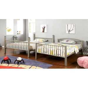 Furniture of America Lovia Metal Bunk Bed, Full Size, Metallic Gold
