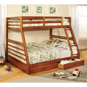 Furniture of America California Wood Bunk Bed w/Storage Drawers, Twin/Full Size, Composition 1