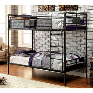 Furniture of America Olga Metal Bunk Bed, Twin Size, Antique Black