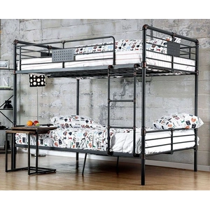 Furniture of America Olga Metal Bunk Bed, Full Size, Antique Black