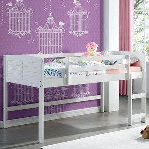 Furniture of America Abigail Wood Loft Bunk Bed, Twin Size, White
