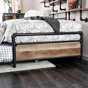 Furniture of America Vidar Metal/Wood Daybed, Sand Black