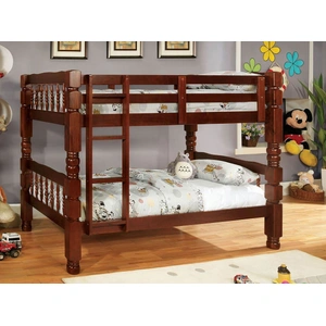 Furniture of America Carolina Wood Bunk Bed, Twin Size, Dark Walnut