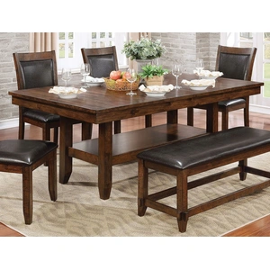 Furniture of America Meagan Wood Rectangular Dining Table, Brown Cherry