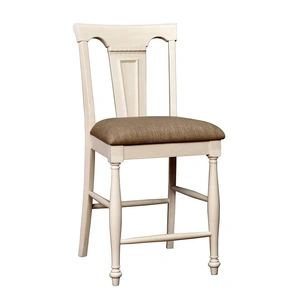 Furniture of America Sabrina Fabric/Wood Counter Chair, Set of 2, Off White/Tan