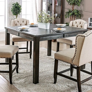Furniture of America Sania Wood Counter Height Table, Antique Black