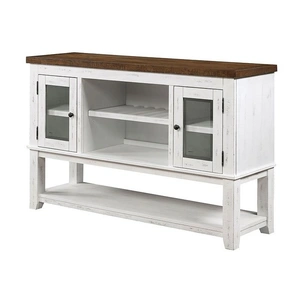 Furniture of America Auletta Wood Rectangular Dining Set, Distressed White/Distressed Dark Oak