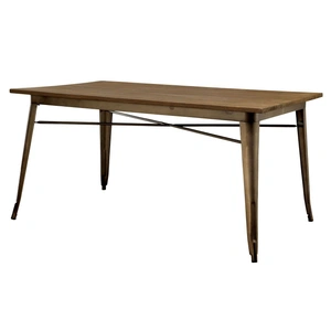 Furniture of America Cooper I Wood/Metal Dining Table, Dark Bronze/Espresso