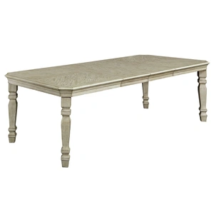 Furniture of America Holcroft Wood Extendable Dining Table, Antique White/Ivory