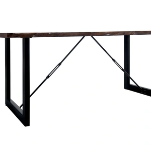 Furniture of America Dulce Wood/Metal Dining Table, Walnut/Black