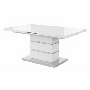 Furniture of America Midvale Extendable Dining Table, White/Chrome