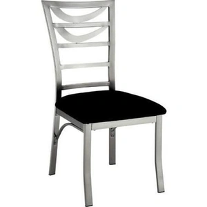 Furniture of America Roxo Fabric/Metal Dining Side Chair, Set of 2, Silver/Black
