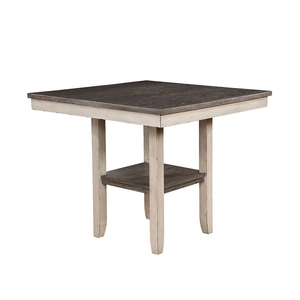 Furniture of America Ann 5-Piece Fabric/Wood Square Counter Height Dining Set, Gray/Antique White