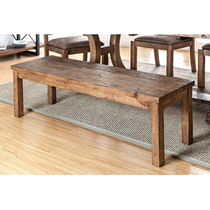 Furniture of America Gianna Wood Dining Bench, Rustic Oak