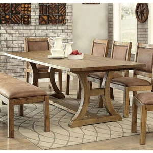 Furniture of America Gianna 96-inch Wood Dining Table, Rustic Oak/Brown