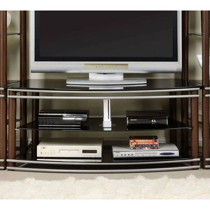 Furniture of America Silver Creek 52-inch Glass/Metal TV Console, Brown/Silver