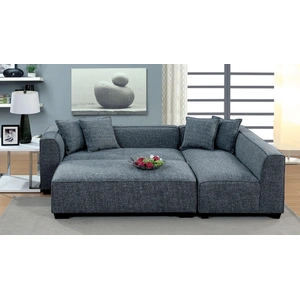 Furniture of America Jaylene Linen Fabric L-Shaped Sectional Sofa, Grey