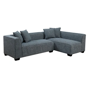 Furniture of America Jaylene Linen Fabric L-Shaped Sectional Sofa, Grey