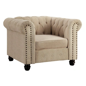 Furniture of America Winifred Chenille Fabric Tufted Chair