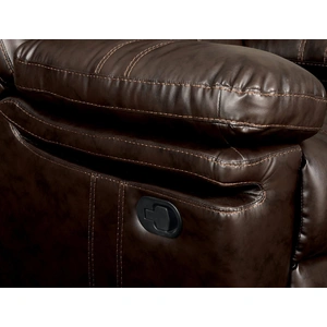 Furniture of America Listowel Leatherette Reclining Sofa, Brown