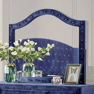 Furniture of America Alzir Fabric/Wood Tufted Mirror