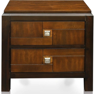 Furniture of America Patra Wood Nightstand w/2 Drawers in Acacia/Walnut