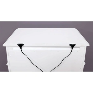 Furniture of America Belva Wood Nightstand w/3 Drawers & USB Charger, White