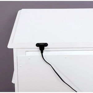 Furniture of America Belva Wood Nightstand w/3 Drawers & USB Charger, White