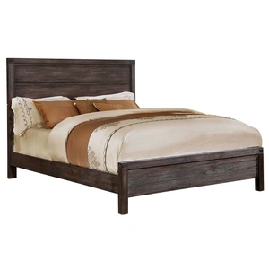 Furniture of America Rexburg Wood Panel Bed, Queen Size, Wire-Brushed Rustic Brown